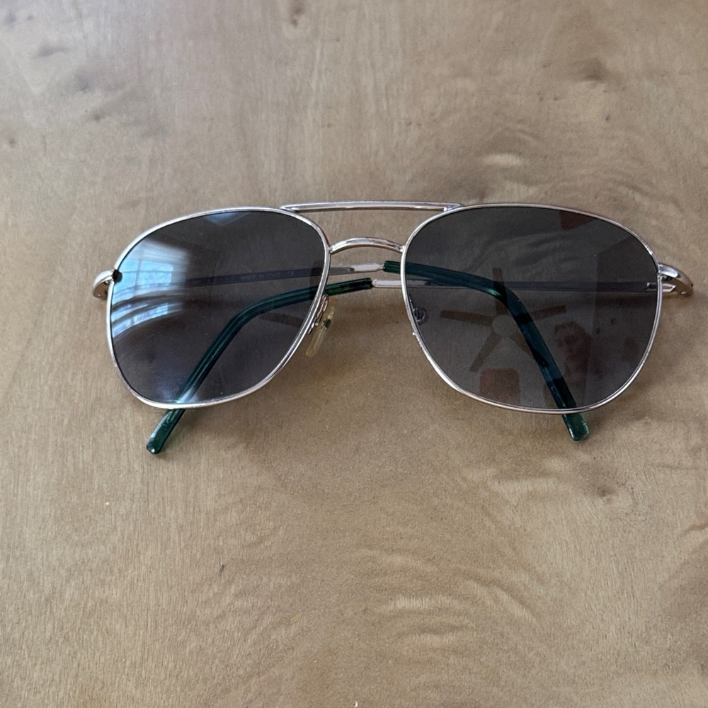 Vintage Gucci Gold and Green Aviator Sunglasses